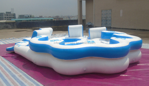2016 Khổng Lồ 10 Người <span class=keywords><strong>Inflatable</strong></span> Nước Bè <span class=keywords><strong>Pool</strong></span> Nhiệt Đới Tahiti Công Viên Đại Dương Đảo Nổi - Product Image 5