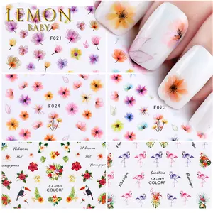 Autocollants pour les ongles, lot de 10 pièces, motifs papillons, fleur, animal, pour l'art de la manucure et de la pédicure