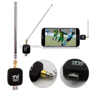 Receptor digital de tv, micro usb mini dvb-t hd, receptor de dongle de satélite + antena para android 4.03-4.10, celular tv afinador
