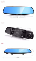 4.3 ''TFT Layar LCD 1920*1080 P/30fps 140 Derajat 1080 P Kendaraan Blackbox Mobil DVR Mobil spion Cermin