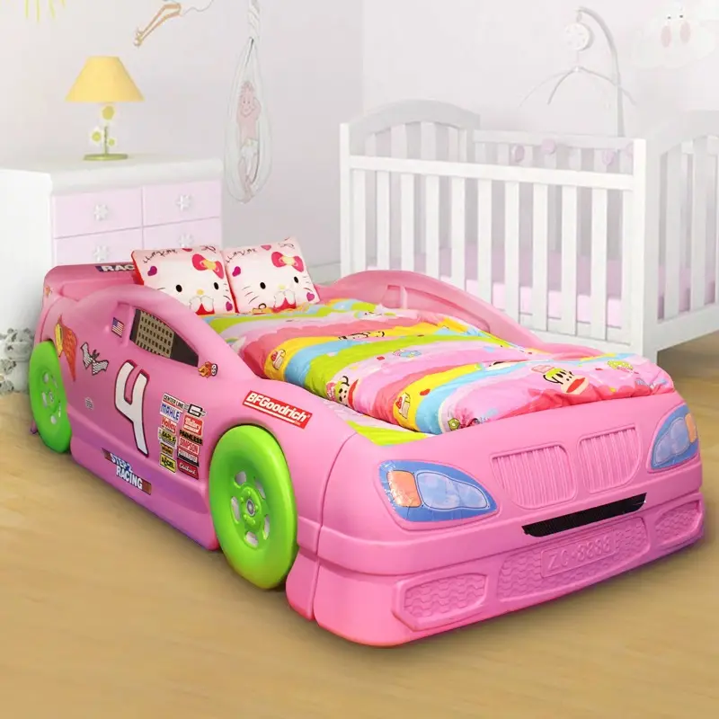 Bestseller Personal Style Möbel Bett Kindergarten Mode Cartoon Rennwagen Kunststoff Kinder auto Bett Vorschule Bett