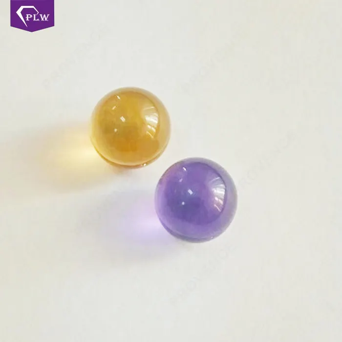 Yellow Violet 4ミリメートルに15ミリメートルRound BallカットCZ緩いCubic Zirconiaボール