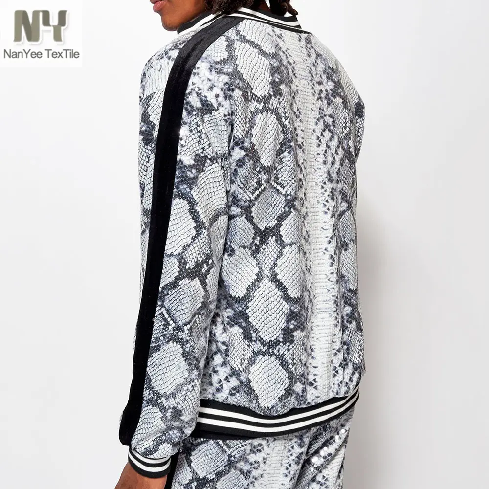 Nanyee Textile Loose Knit Snake Pattern Sequin Jogger Fabric