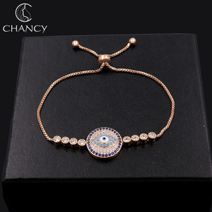 Moda estilo turco joyería micro pave CZ piedra hamsa ojo malvado tenis pulseras para las mujeres - Product Image 2