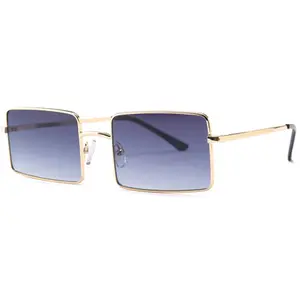 Cheap Wholesale Square Metal Rectangle Frames UV 400 Sun Glasses Sunglasses