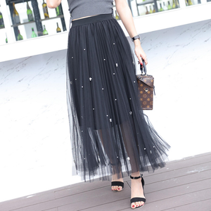 High Waisted Women's <strong>Maxi</strong> <strong>Skirts</strong> <strong>Tulle</strong> <strong>Skirts</strong> for Ladies,Korean Style Big Swing <strong>Maxi</strong> Summer <strong>Skirt</strong> - Product Image 3