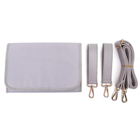 Sac à dos à langer imperméable en cuir PU gris à motif diamant, style anglais, technique Nerve Bridge, fermeture éclair, doublure en polyester