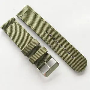 SHX Dark Green Two Piece Adjustable Nylon Watch Band Strap