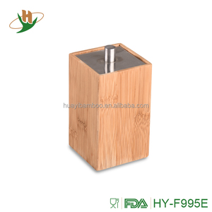 Natural Bamboo Bathroom Accessory Sets Includes Lotion <strong>Soap</strong> <strong>Dispenser</strong> <strong>Toothbrush</strong> <strong>Holder</strong> <strong>Soap</strong> Dish <strong>Holder</strong> Swab <strong>Holder</strong> - Product Image 5