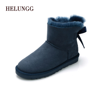 <span class=keywords><strong>Botas</strong></span> <span class=keywords><strong>de</strong></span> nieve <span class=keywords><strong>de</strong></span> piel <span class=keywords><strong>de</strong></span> oveja para mujer y niña, cálidas, suaves, <span class=keywords><strong>baratas</strong></span>, a la moda - Product Image 5