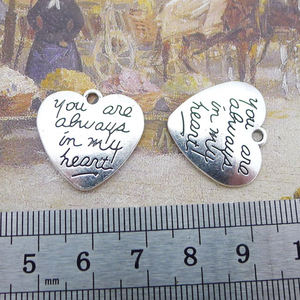 Grosir kustom paduan jimat manik-manik 'anda selalu di My Heart' gaya religius kalung liontin untuk anak-anak membuat perhiasan - Product Image 2