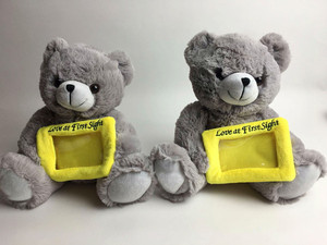 Adorabile Cornice <span class=keywords><strong>Portafoto</strong></span> con Orsacchiotto di Peluche Grigio, Personalizzabile all'Ingrosso, Morbido Animale di Peluche - Product Image 3