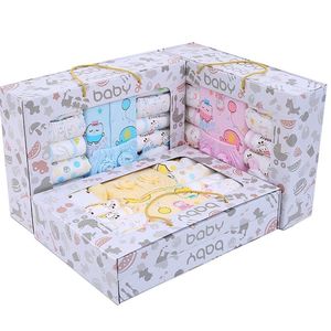 Custom Handmade Luxury Baby Blanket Handle Rigid <strong>Cardboard</strong> Paper <strong>Suitcase</strong> Baby Kids Gift Box With Pvc Window - Product Image 3