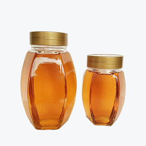 500g 1000g Potbelly Shape Hexagonal Glass Bottle <strong>Jar</strong> <strong>for</strong> Honey <strong>Pickle</strong> Jam - Product Image 1