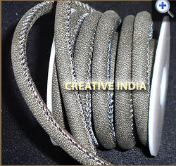 Wholesale 2.5mm 10mm Waxed Sewn Leather <b>Cords</b> Turquoise Color Eco-Friendly Stitched Jewelry Findings Components Garment - Product Image 2