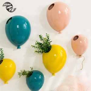Vaso da <span class=keywords><strong>Parete</strong></span> <span class=keywords><strong>in</strong></span> <span class=keywords><strong>Ceramica</strong></span> Creativo a Forma di Palloncino Multicolore per Decorazione Casa - Product Image 3
