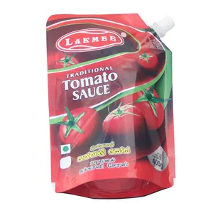 Groothandel Food Grade Custom Bedrukt Aluminiumfolie Plastic Tomatensaus Stand-Up Zakjes Met Tuit Voor Voedselpakket