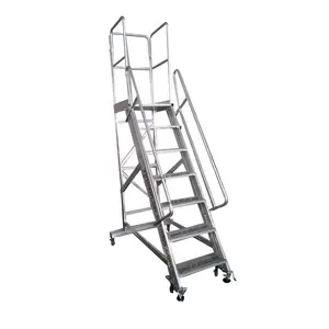 Warehouse Ladder Platform Rolling Warehouse Platform Ladder Wheel Warehouse Ladder DX-RT Aluminum Graphic Design DEXIN Modern