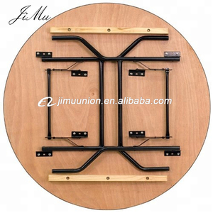 Großhandel Hotel Feuerfestes Sperrholz Runde Bankett Klapp beine Tische - Product Image 3