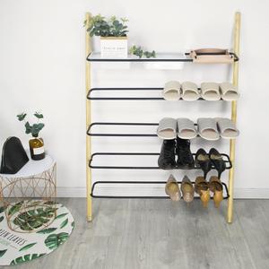 De Metal <span class=keywords><strong>Industrial</strong></span> de pared de madera inclinada 4-Nivel de almacenamiento Rack para la sala de baño balcón Cocina - Product Image 1