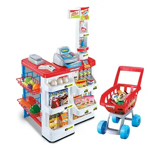 Pendidikan Permainan Berpura-pura Bermain Game Supermarket Mainan Set untuk Anak-anak, Multi Fungsi Pendidikan Mainan Dapur