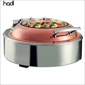 Equipo de catering árabe, tapa de vidrio rectangular, calefactor de plato eléctrico de inducción, plato para rozaduras de latón indio antiguo - Product Image 5