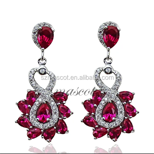 Fashionable Flower Large Jhumka Crystal Earrings for Girls
