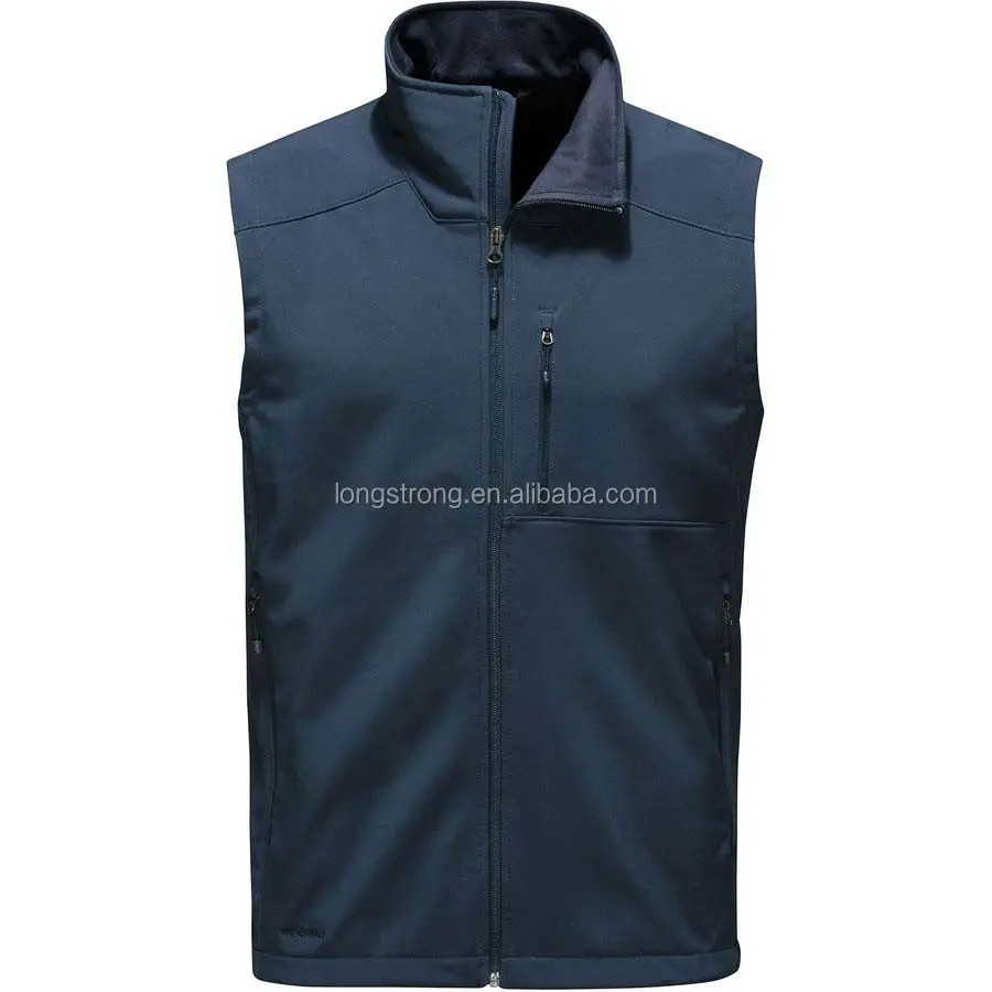 Waterproof breathable hot fashion design sleeveless soft shell vest worker vest