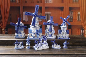 Azul y blanco de cerámica de gres estilo windmill holanda gtifts decoración del hogar de cumpleaños de la boda de <span class=keywords><strong>san</strong></span> valentín - Product Image 2