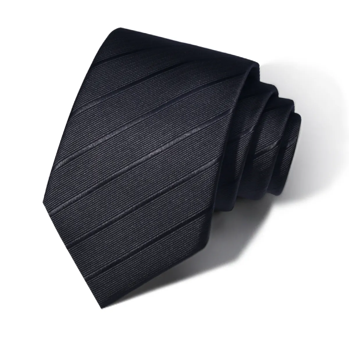 Wholesale Free Shipping Quality Cheap Tie Black Stripe Business Necktie for Men