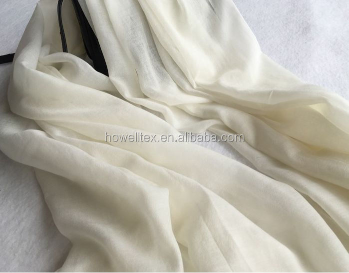 Однотонный белый шарф из 100% шерсти 200S отличного качества