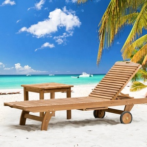 Extérieur mobilier d'extérieur chaise de repos en bois de plage bain de soleil - Product Image 1