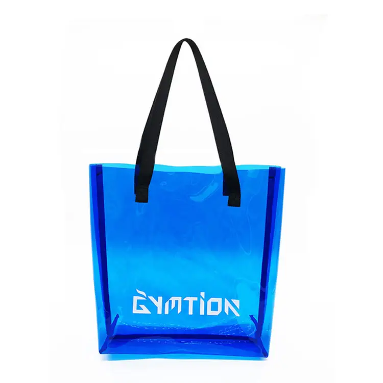 Wholesale cheap logo design promotional price recyclable clear pvc tote bag