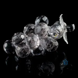 high quality diamond cut clear crystal grape for special home decorations