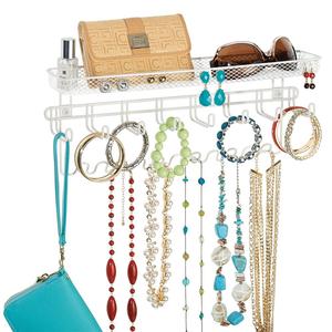 De Metal blanco montado en la pared de la joyería colgante estante con 26 collar ganchos de aseguramiento de la calidad - Product Image 2