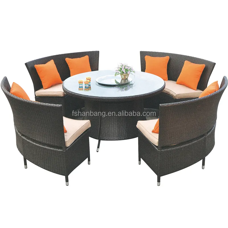 Лидер продаж, уличные синтетические круглые полимерные стулья для стола 4,5,6,8,10,12, набор диванов, садовая мебель из полиротанга