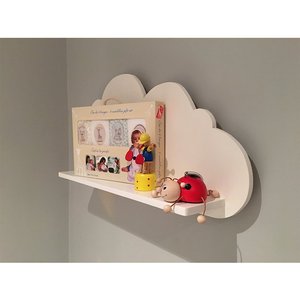 Scaffale da parete in MDF per asilo nido per bambini scaffali a <span class=keywords><strong>nuvola</strong></span> in legno bianco vassoio galleggiante a prezzi accessibili scaffali per libri da vivaio scaffale a parete <span class=keywords><strong>nuvola</strong></span> - Product Image 4