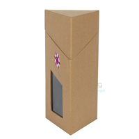Cajas de Embalaje Triangulares de Cartón Kraft con Ventana para Hongos