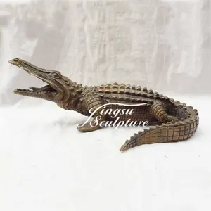 Escultura profesional de cocodrilo de bronce, bajo precio