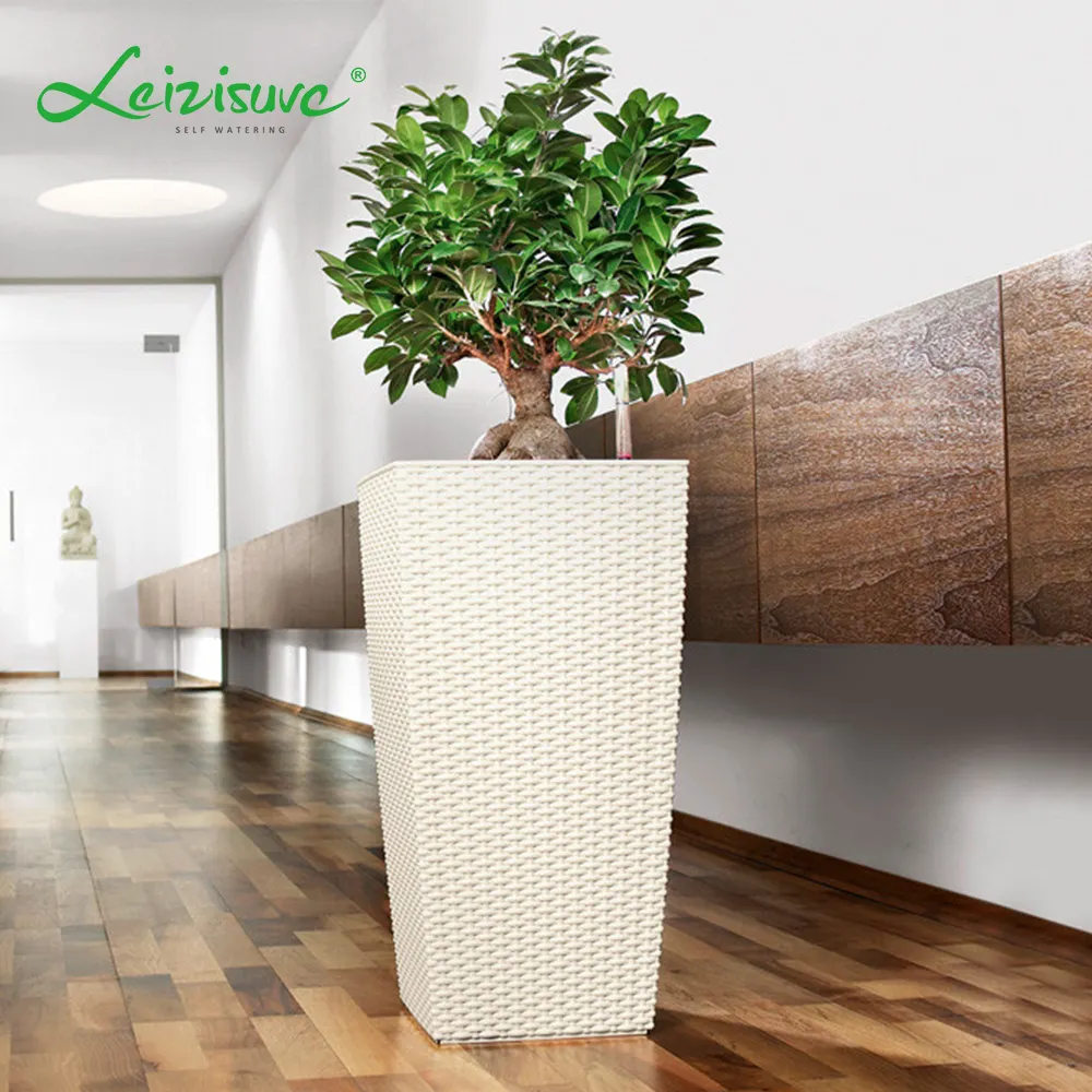 Modern style vertical planting indoor large square pots plastic flower pot outdoor macetas plant pot for garden