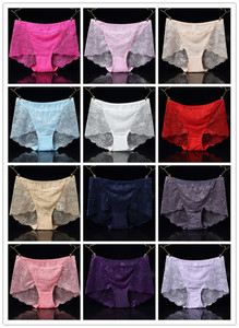 M L XL High Waisted Women Lace <strong>Nylon</strong> Transparent <strong>Panties</strong> With Pocket - Product Image 6