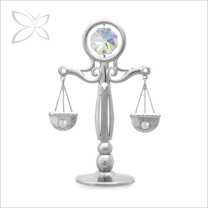 Figura Decorativa de Cristal Cromado Crystocraft, Balanza de la Justicia, Cristales Tallados Brillantes, Estilo Europeo, Logotipo Personalizado - Product Image 1