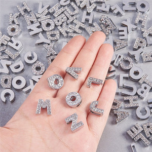 10 Mét Kẽm Hợp Kim A-Z Chữ Cái Chữ Cái Kim Cương Tự Làm Keychain Vật Nuôi Cổ Áo Cá Nhân Rhinestone Trượt Charms - Product Image 3