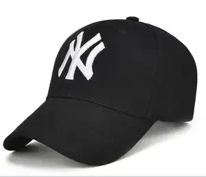 Yüksek kalite moda erkek pamuk ucuz spor beyzbol şapkası beyaz NY logo