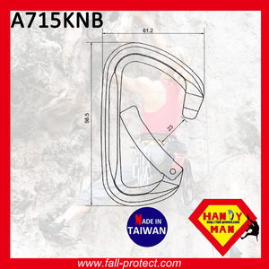 25KN puerta curvada montañismo escalada para rescate mosquetón de aluminio - Product Image 2
