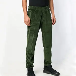 Hot Sale mens custom logo track pants High Quality Mens Cotton Blend Velour Track Pants