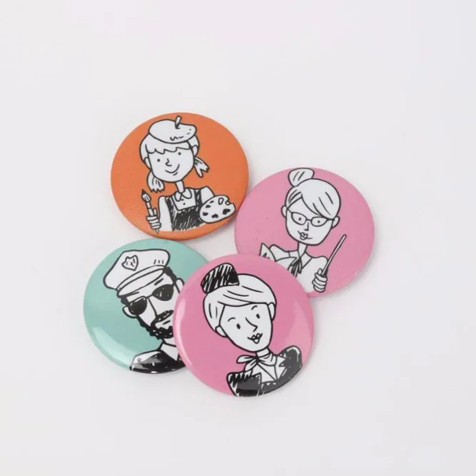 Manufacture Yiwu VOGRACE child design badge button fashion custom cartoon anime tinplate round badges for promotional gift