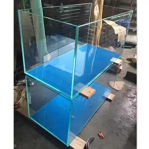 フロートガラス水槽超透明ガラス4mm-19mmスティックブルー広告用紙