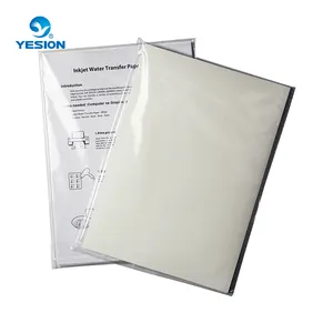 Papel de decalque do deslizador da água, 20 folhas/saco transparente/cor clara tamanho a4 da transferência do laser impressão da água do escorregador de papel