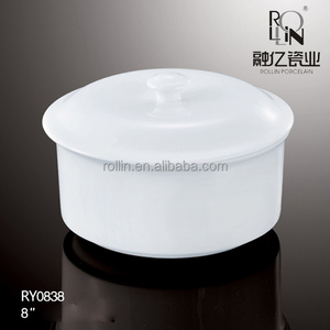 <span class=keywords><strong>Surtidor</strong></span> de China sopera cuencos hotel juego de ollas de cerámica blanca sopera con tapa - Product Image 5